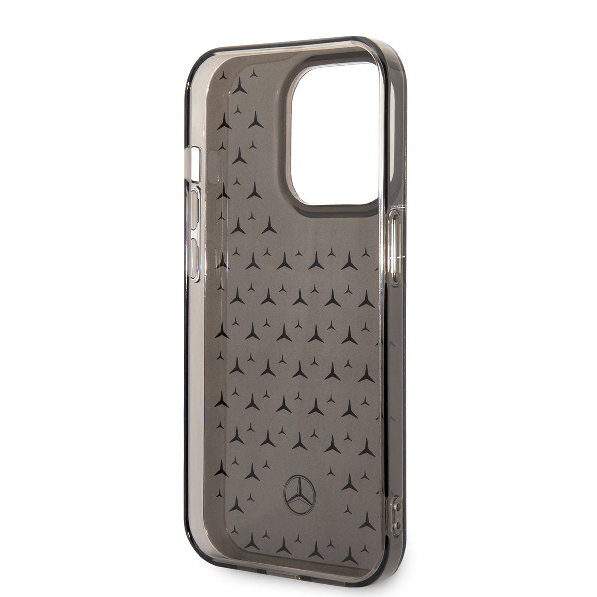 Apple iPhone 14 Pro Case Mercedes Benz Double Layer Star Pattern Design Cover Black-Silver