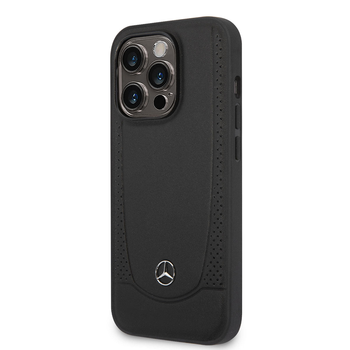 Apple iPhone 14 Pro Case Mercedes Benz M-safe Charging-Enabled Urban Leather Cover Black