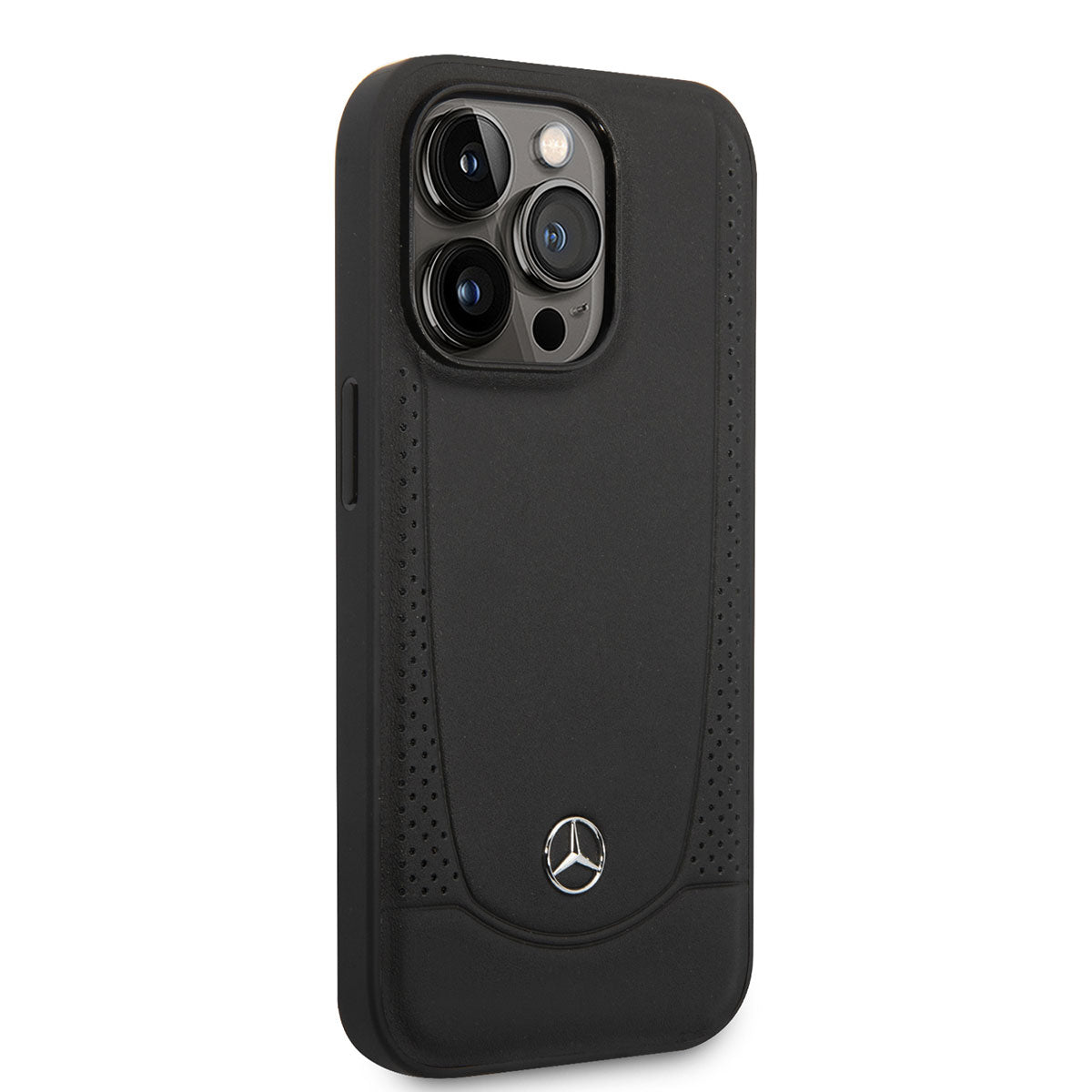 Apple iPhone 14 Pro Case Mercedes Benz M-safe Charging-Enabled Urban Leather Cover Black