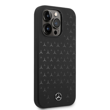 Apple iPhone 14 Pro Kılıf Mercedes Benz M-safe Şarj Özellikli Yıldızlı Dizayn Silikon Kapak