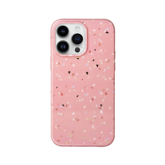 Apple iPhone 14 Pro Kılıf Mozaik Desenli Coehl Terrazzo Kapak Pembe