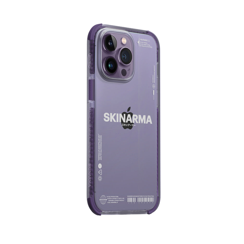 Apple iPhone 14 Pro Case SkinArma Transparent Airbag Design Iron Cover Purple