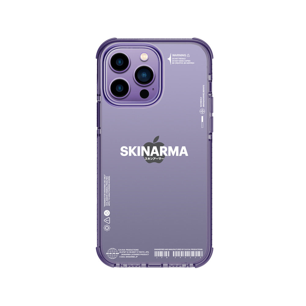 Apple iPhone 14 Pro Case SkinArma Transparent Airbag Design Iron Cover Purple