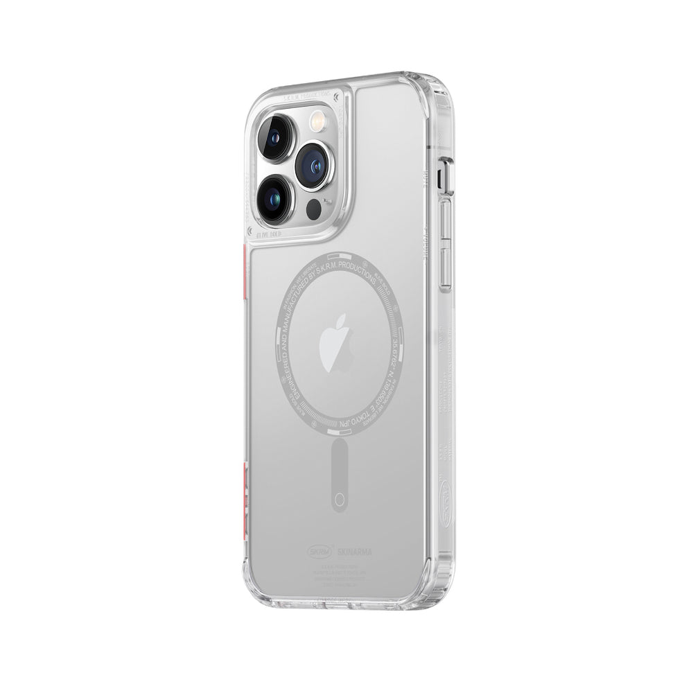 Apple iPhone 14 Pro Case SkinArma Transparent Airbag Design M-safe Charging Feature Saido Cover Smoke