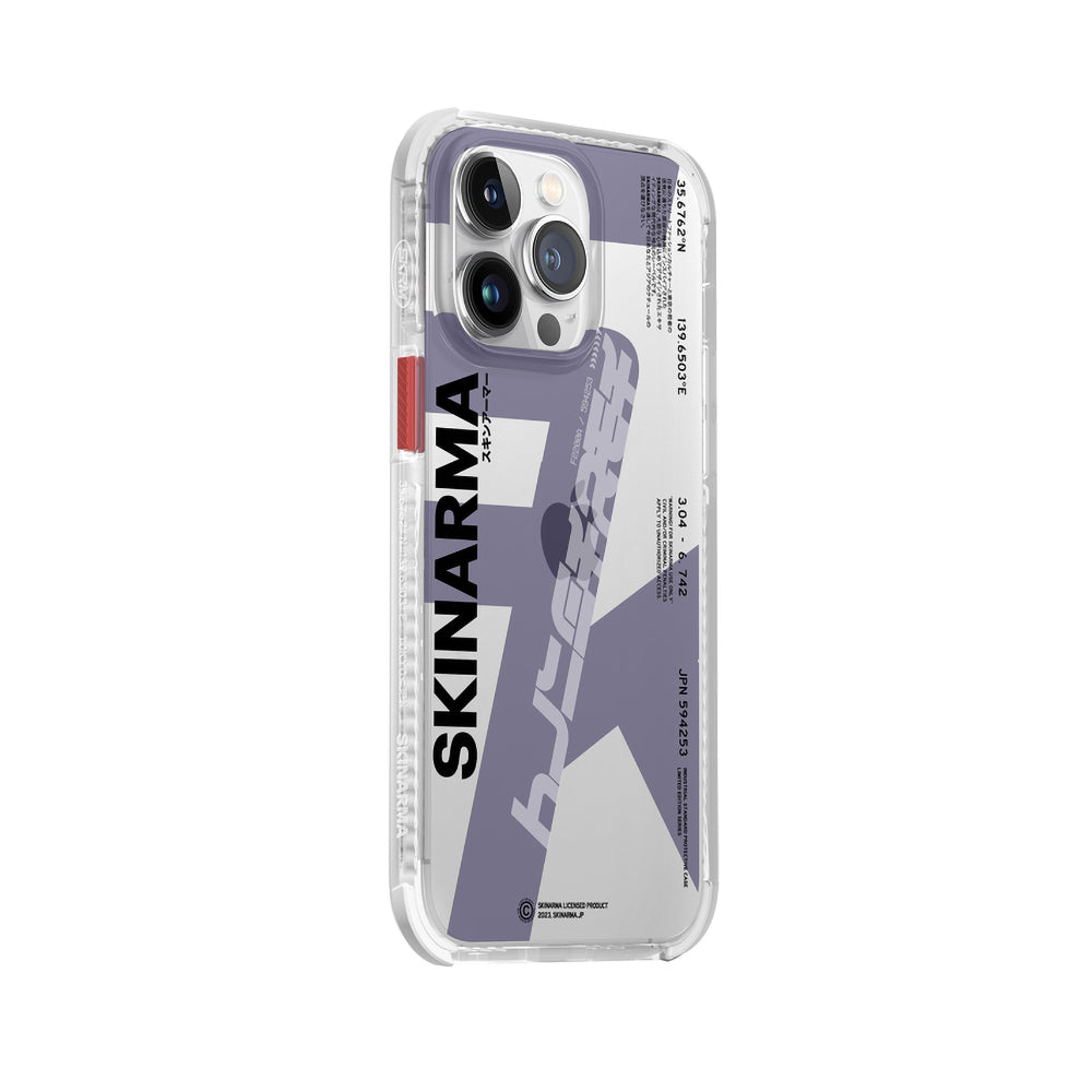 Apple iPhone 14 Pro Case SkinArma Transparent Airbag Design Raku Cover Purple