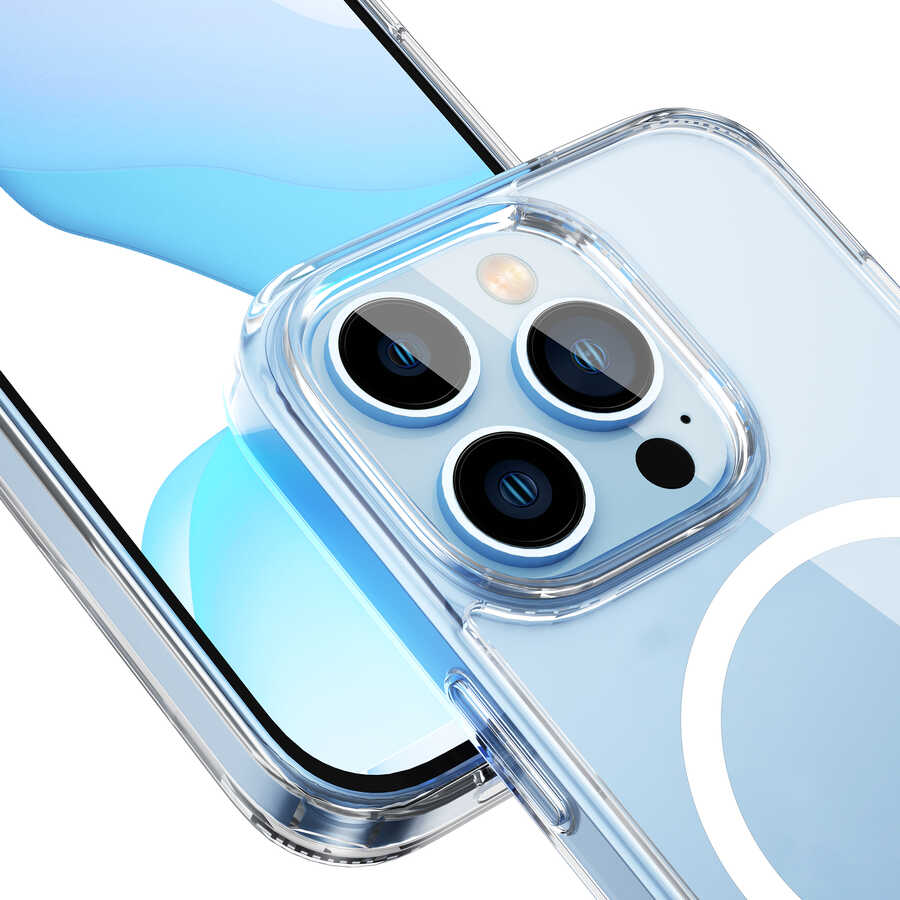 Apple iPhone 14 Pro Case with Stand, M-safe Wireless Charging Feature, Wiwu Aurora Series Cover, Colorless