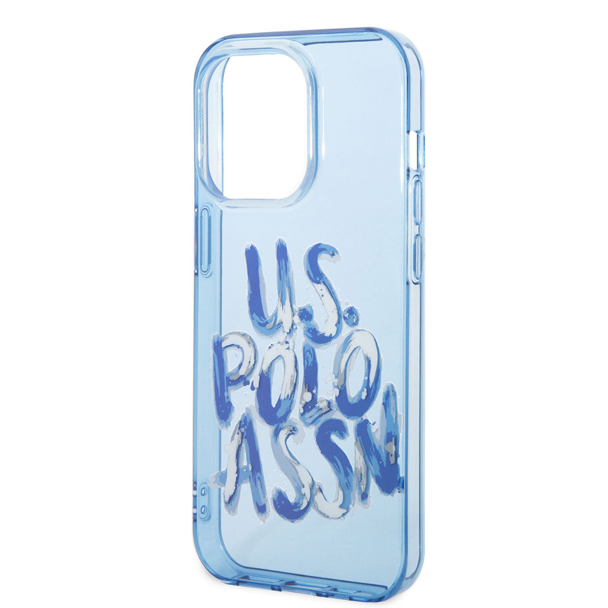 Apple iPhone 14 Pro Case US POLO ASSN. Colorful Graffiti Printed Design Cover Blue