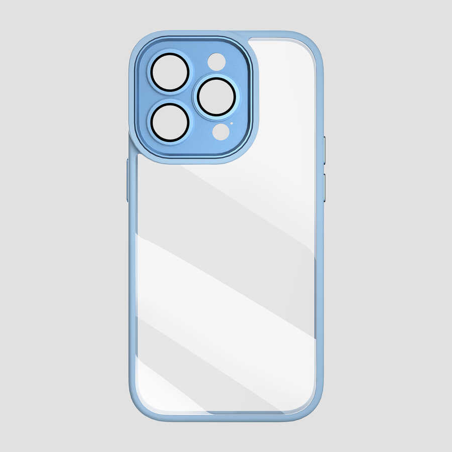 Apple iPhone 14 Pro Case Wiwu VCC-104 Lens Protection Colored Edge Transparent Back Vivid Clear Cover Blue