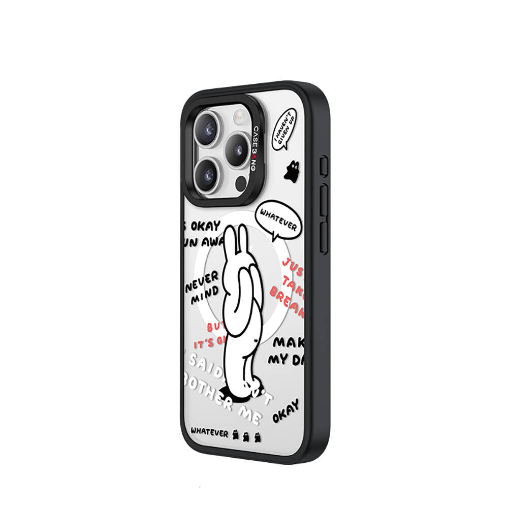 Apple iPhone 14 Pro M-safe Şarj Özellikli Casebang Chill Out Serisi Mıknatıslı Arka Panel Siyah