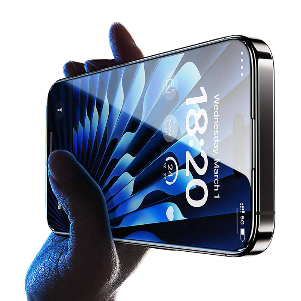 Apple iPhone 14 Pro Max Benks Glass Warrior Safir Coating Ekran Koruyucu + Kolay Uygulama Aparatlı Siyah
