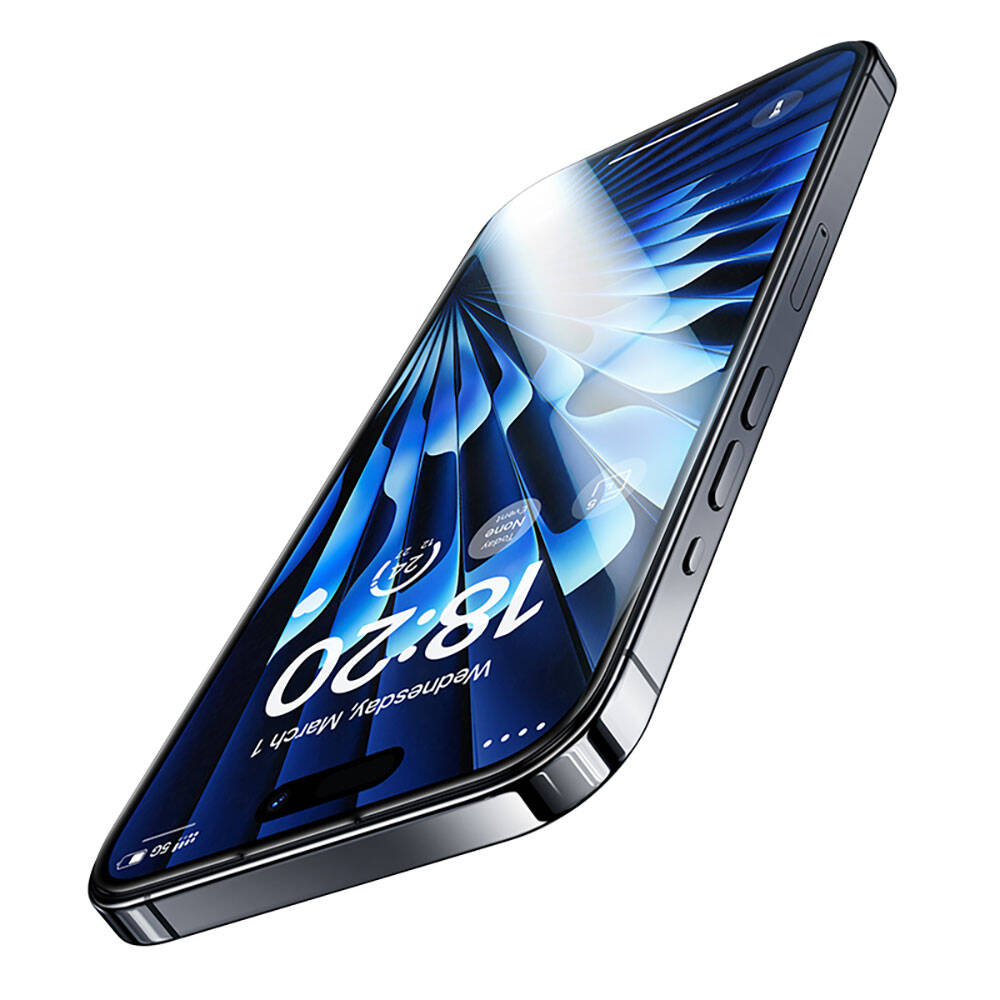 Apple iPhone 14 Pro Max Benks Glass Warrior Safir Coating Ekran Koruyucu + Kolay Uygulama Aparatlı Siyah