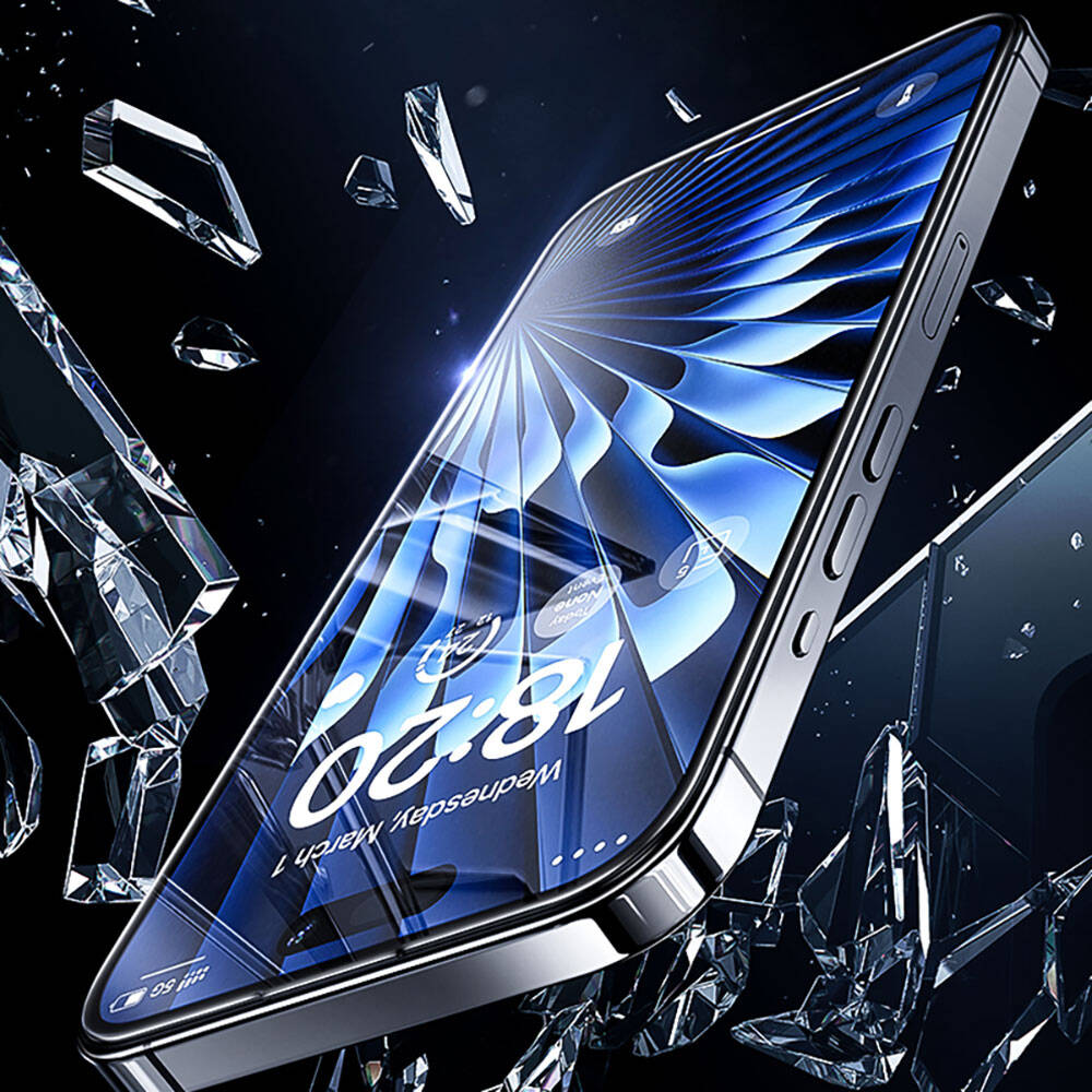 Apple iPhone 14 Pro Max Benks Glass Warrior Safir Coating Ekran Koruyucu + Kolay Uygulama Aparatlı Siyah