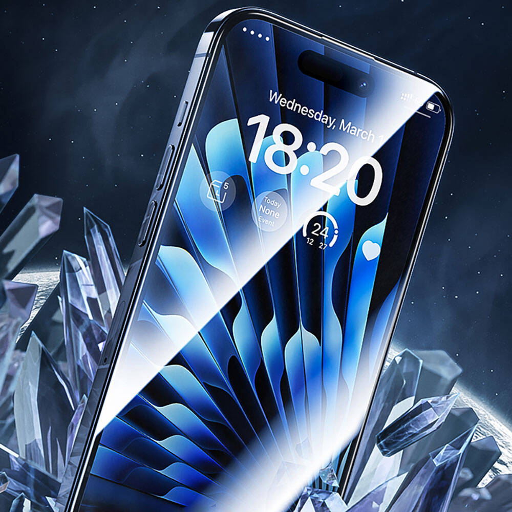 Apple iPhone 14 Pro Max Benks Glass Warrior Safir Coating Ekran Koruyucu + Kolay Uygulama Aparatlı Siyah