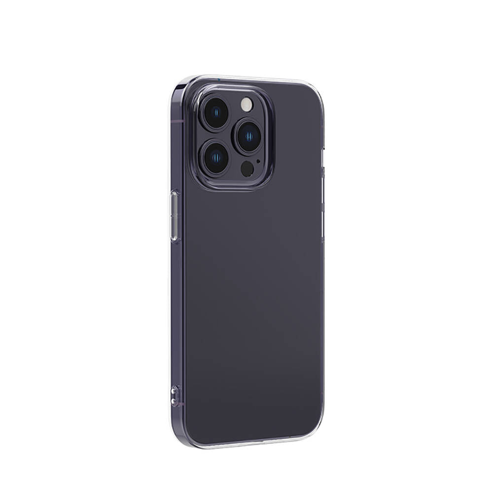 Apple iPhone 14 Pro Max Case Transparent Shock Absorbing Silicone Design with Airbag Recci Clarity Series Cover Transparent