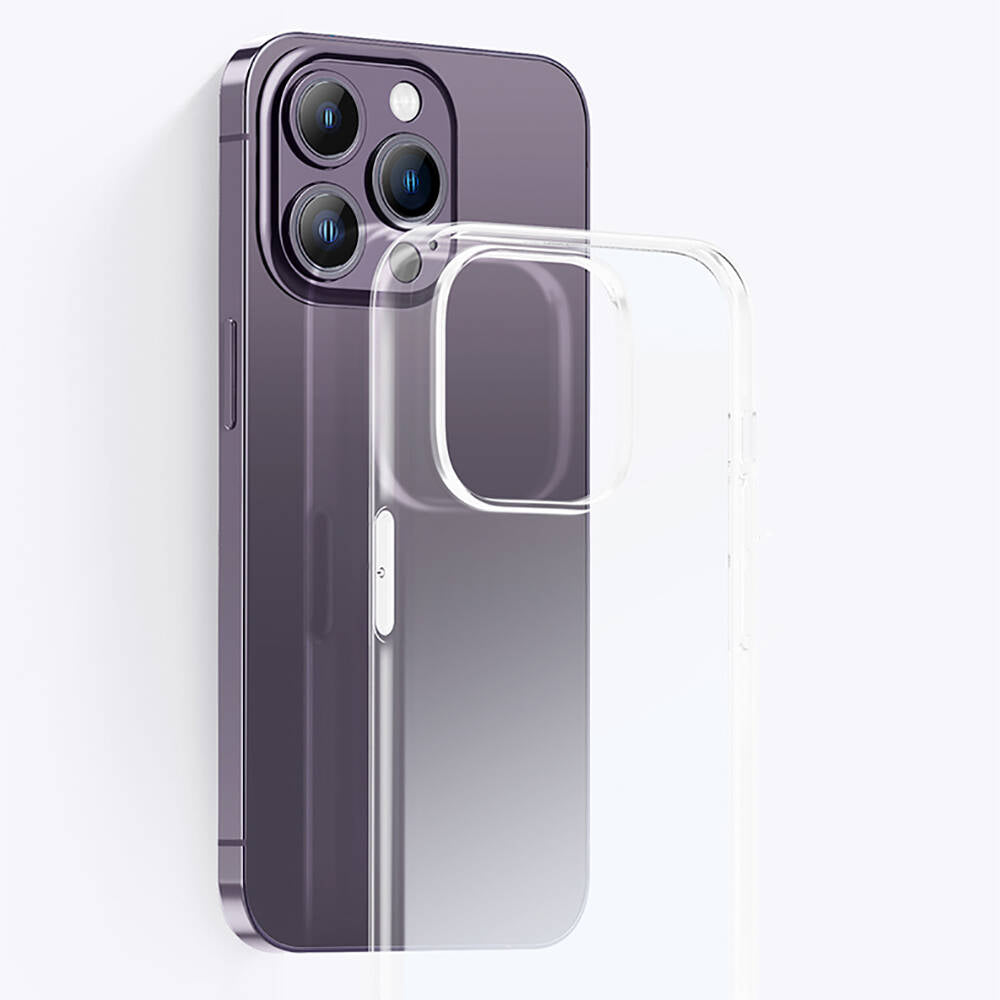 Apple iPhone 14 Pro Max Case Transparent Shock Absorbing Silicone Design with Airbag Recci Clarity Series Cover Transparent