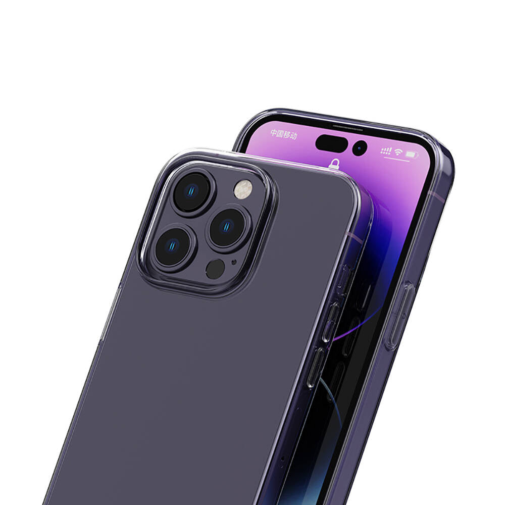 Apple iPhone 14 Pro Max Case Transparent Shock Absorbing Silicone Design with Airbag Recci Clarity Series Cover Transparent