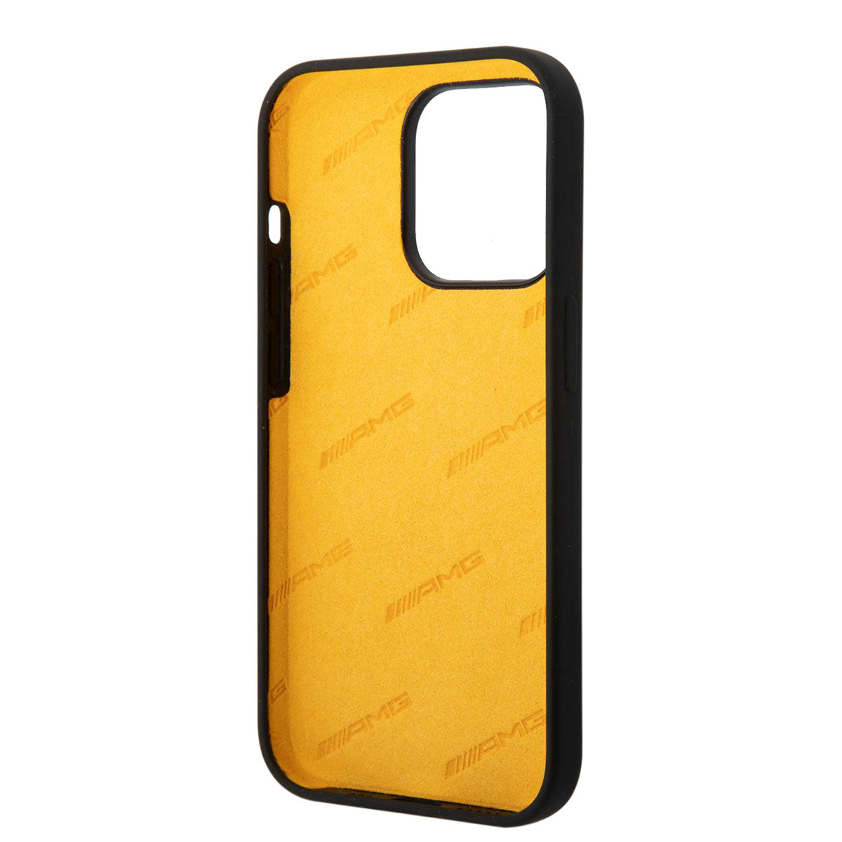 Apple iPhone 14 Pro Max Case AMG Silicone Large Yellow Logo Design Cover Black-Yellow