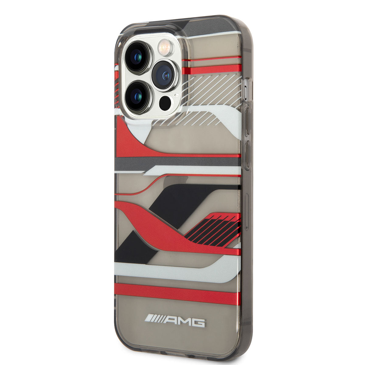 Apple iPhone 14 Pro Max Case AMG Transparent Graphic Design Cover Black-Red