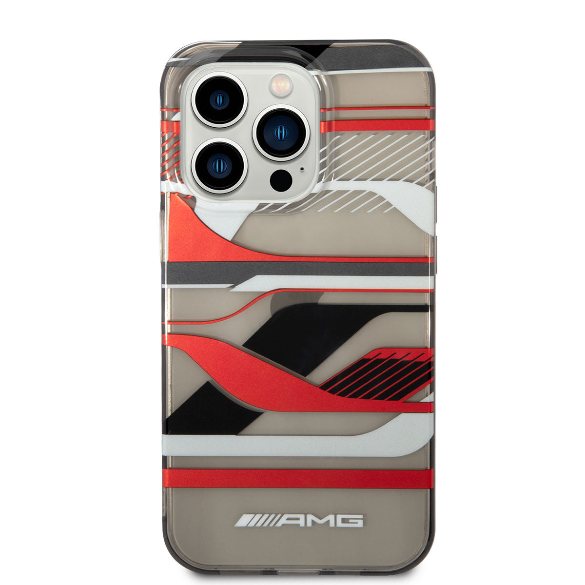 Apple iPhone 14 Pro Max Case AMG Transparent Graphic Design Cover Black-Red