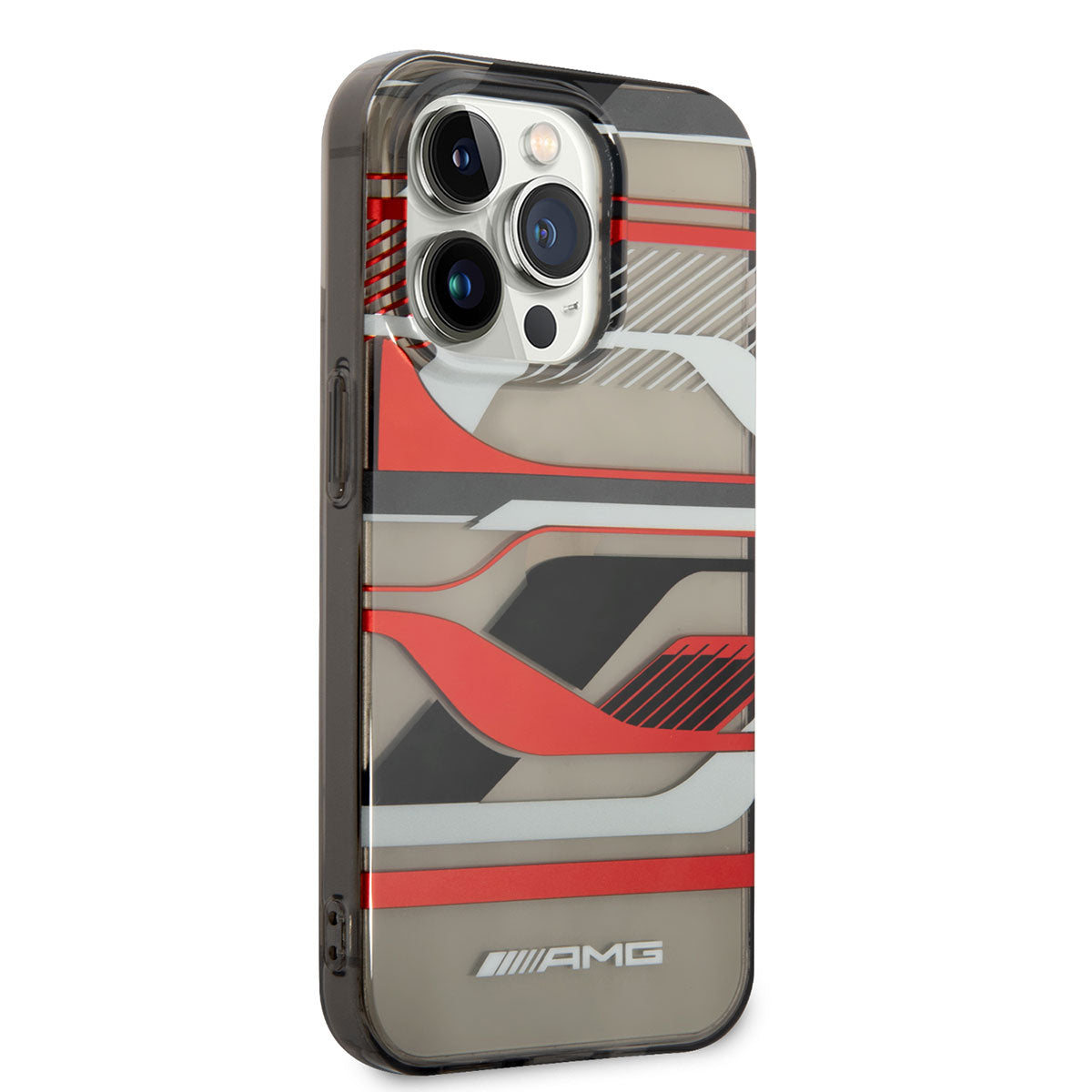 Apple iPhone 14 Pro Max Case AMG Transparent Graphic Design Cover Black-Red