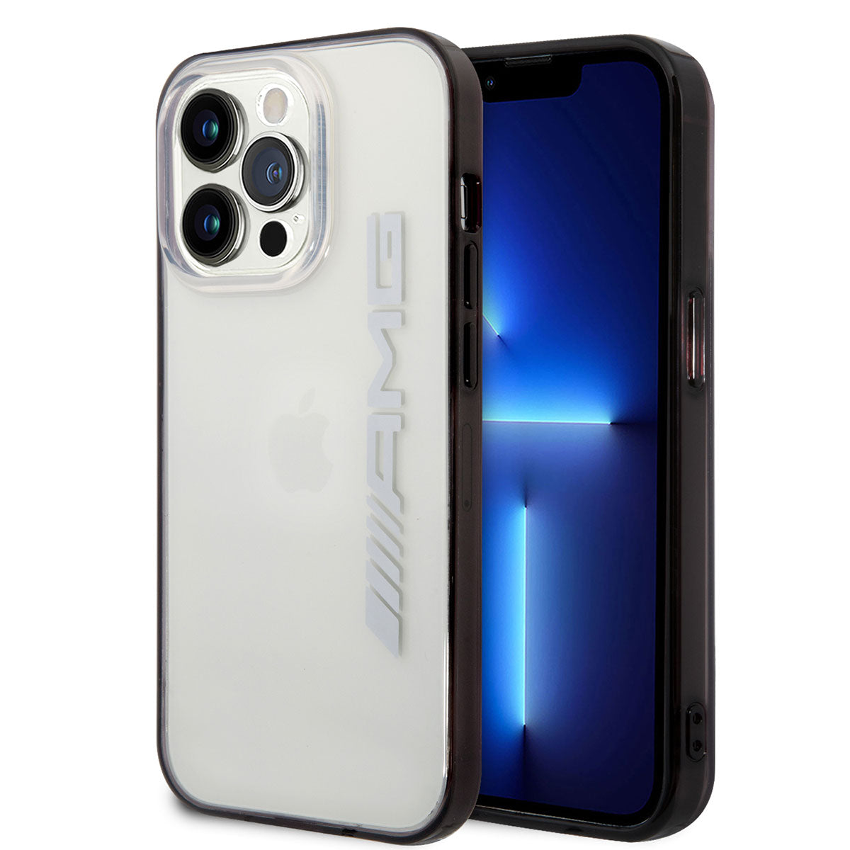 Apple iPhone 14 Pro Max Case AMG Transparent Black Frame Design Cover Transparent-Black