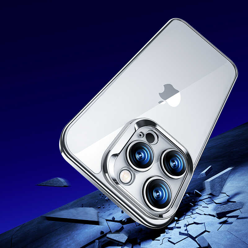 Apple iPhone 14 Pro Max Case Benks Electroplating TPU Cover with Screen Protector Silver