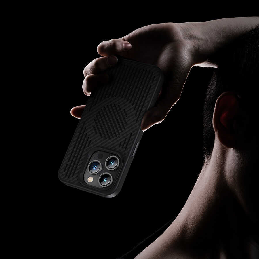 Apple iPhone 14 Pro Max Case Benks Magnetic Cooling Kevlar Phone Case Black