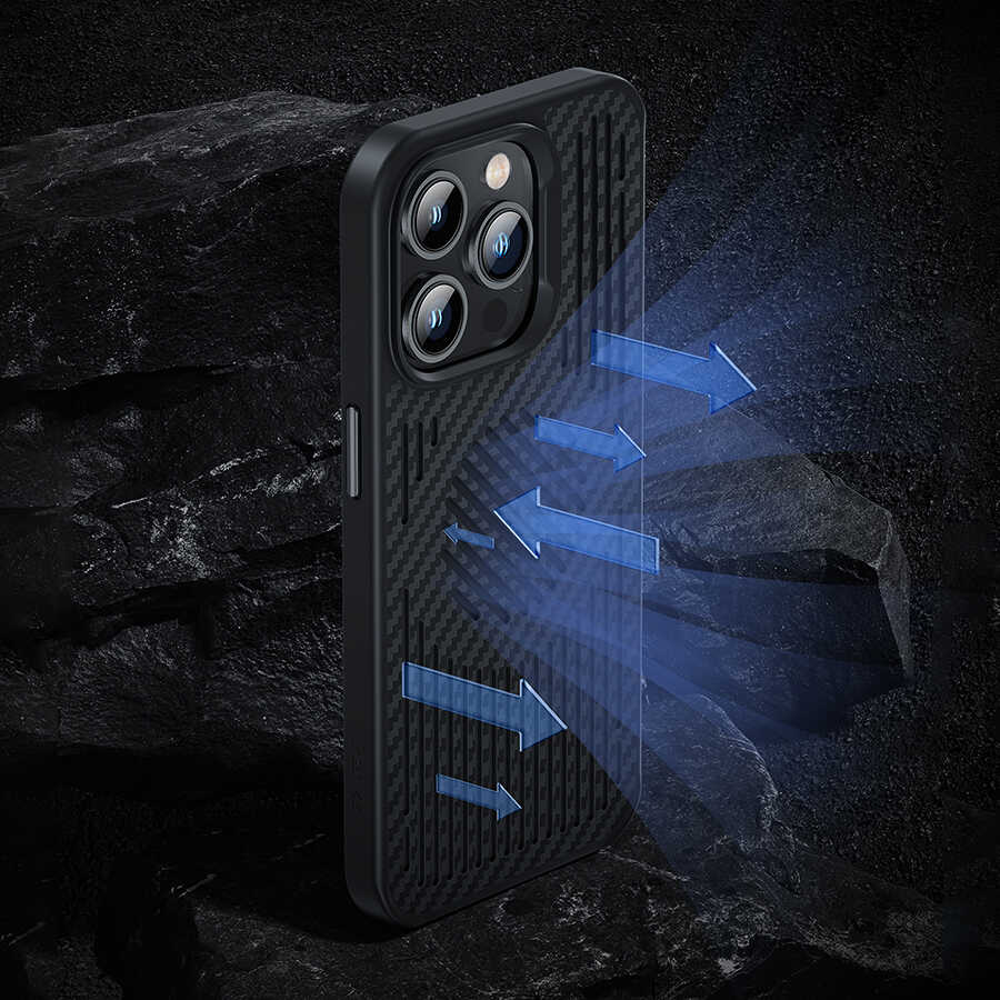 Apple iPhone 14 Pro Max Case Benks Magnetic Cooling Kevlar Phone Case Black