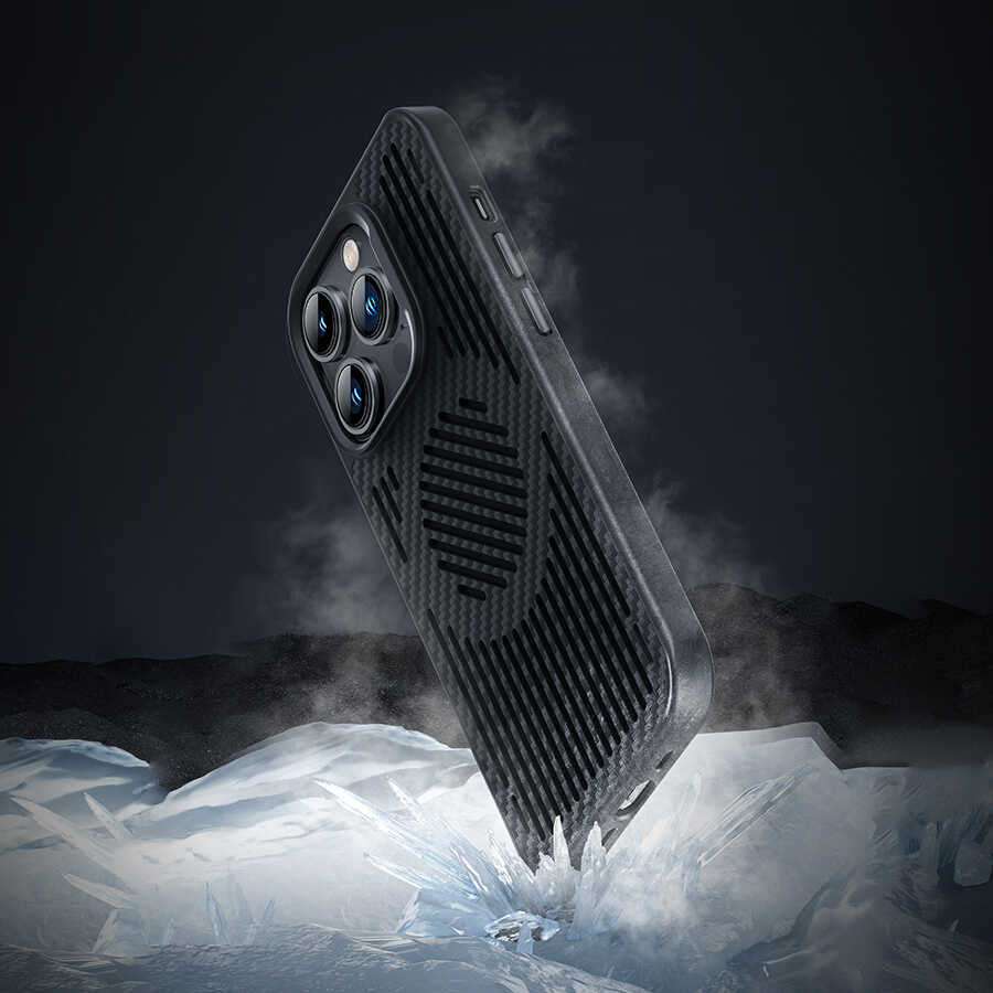 Apple iPhone 14 Pro Max Case Benks Magnetic Cooling Kevlar Phone Case Black