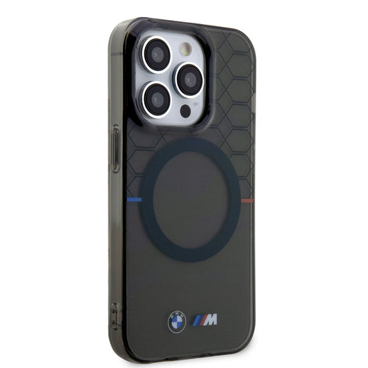 Apple iPhone 14 Pro Max Kılıf BMW M-safe Şarj Özellikli Transparan M Dizayn Kapak Gri