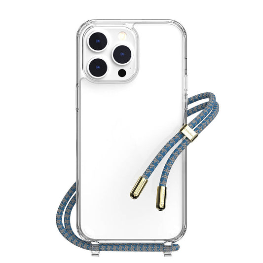Apple iPhone 14 Pro Max Kılıf Boyun Askılı Şok Önleyicili Şeffaf Lisanslı Switcheasy Play Kapak Lacivert