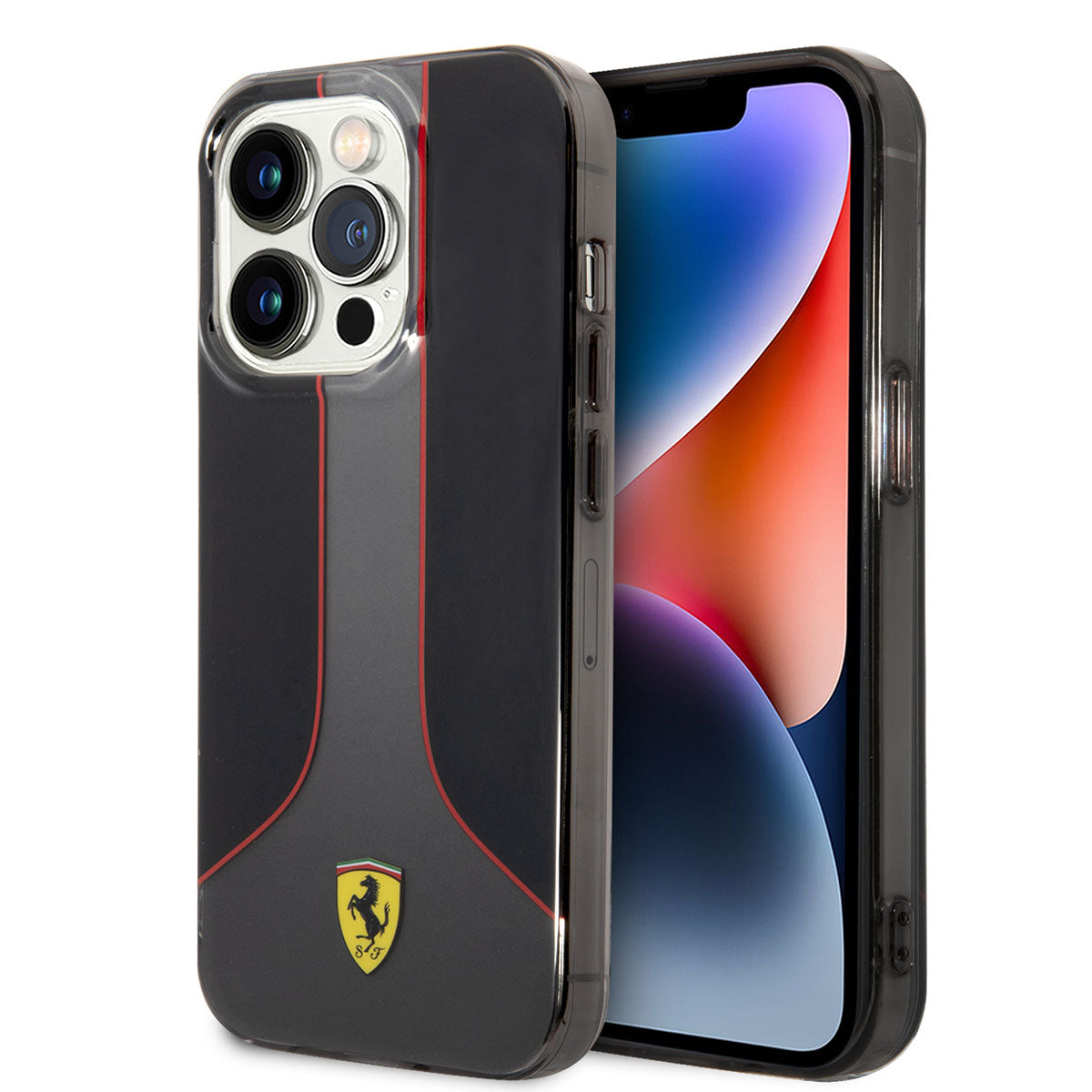 Apple iPhone 14 Pro Max Case Ferrari Gradient Printed Design Cover Black