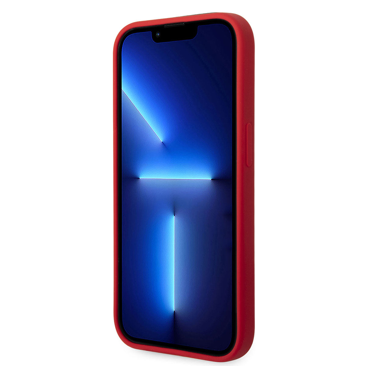 Apple iPhone 14 Pro Max Case Ferrari M-safe Charging Feature Silicone Metal Logo Design Cover Red