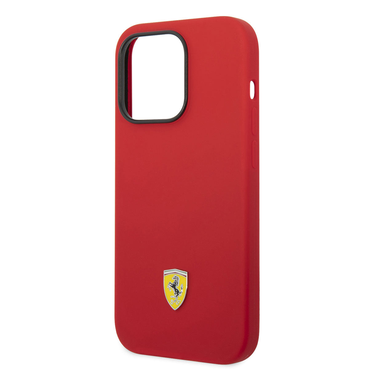 Apple iPhone 14 Pro Max Case Ferrari M-safe Charging Feature Silicone Metal Logo Design Cover Red