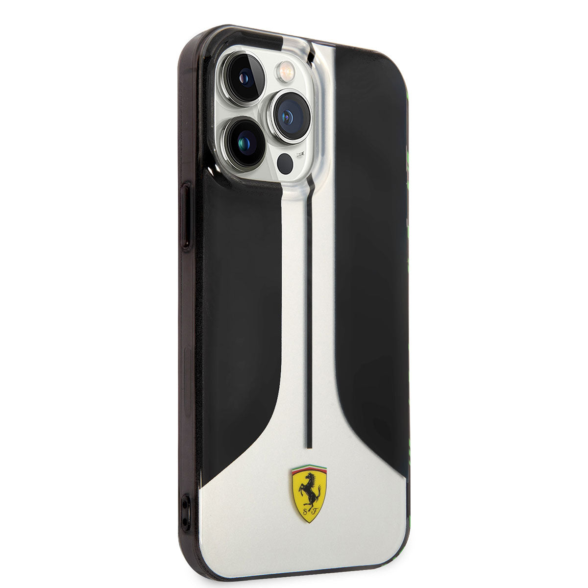 Apple iPhone 14 Pro Max Kılıf Ferrari Orjinal Lisanslı 296 Çizgili Dizayn Kapak Siyah