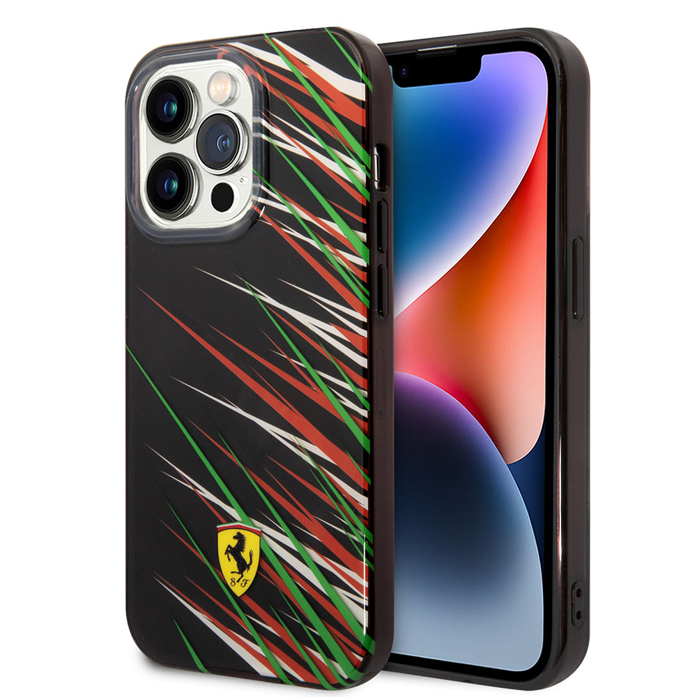 Apple iPhone 14 Pro Max Case Ferrari Original Licensed Print Logo Grass Pattern Cover Red