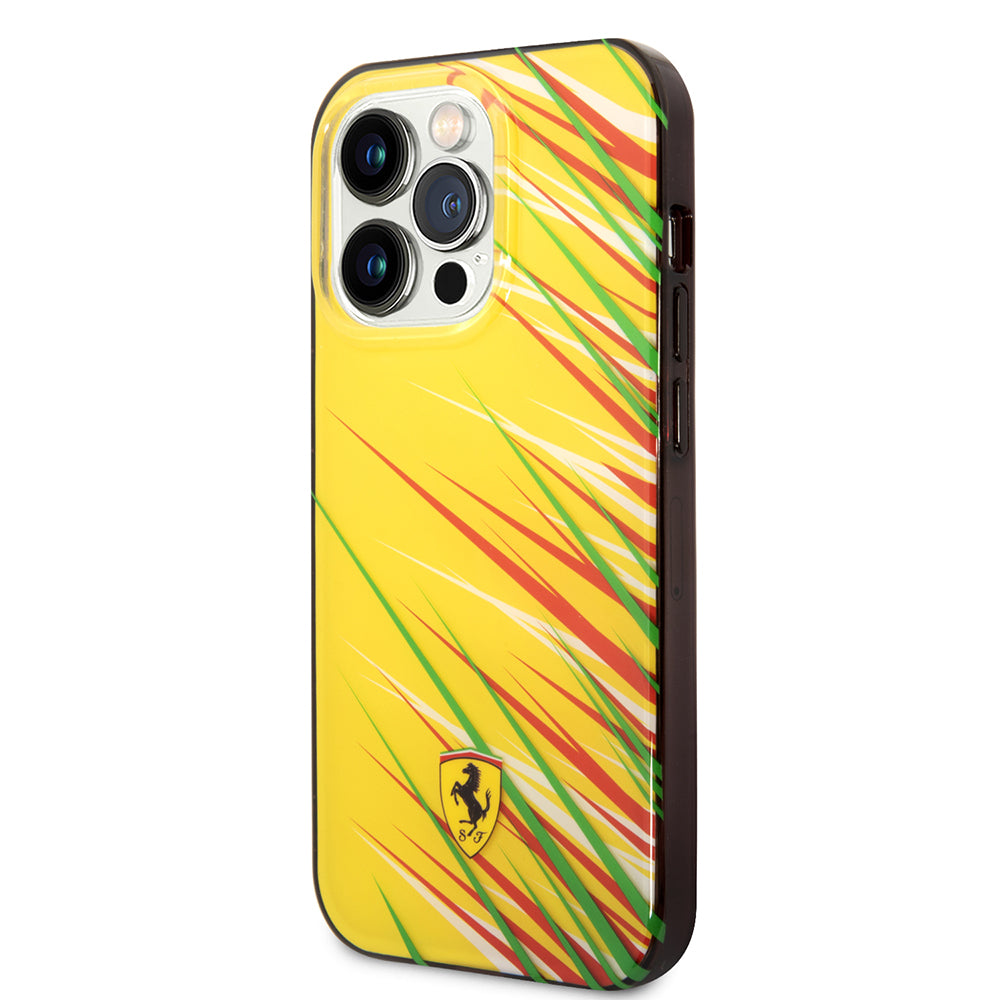 Apple iPhone 14 Pro Max Case Ferrari Original Licensed Print Logo Grass Pattern Cover Red