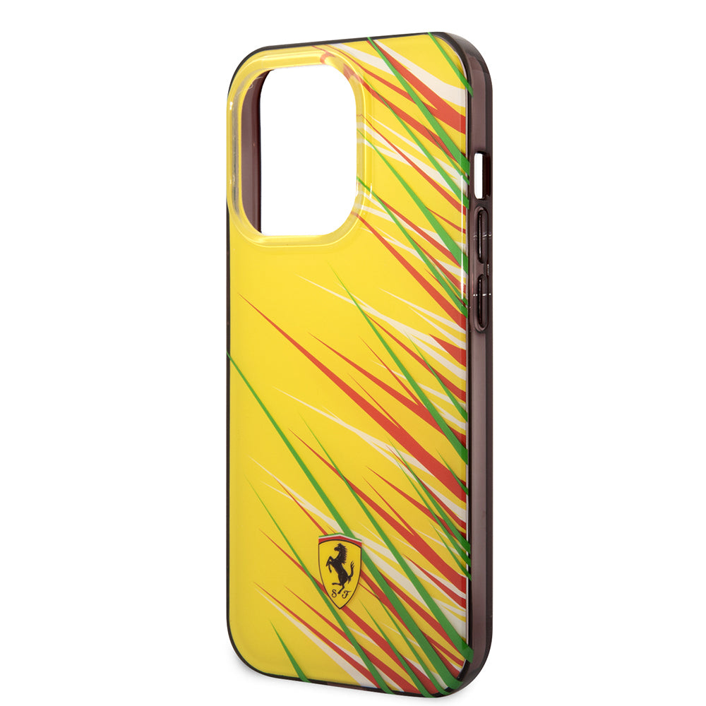 Apple iPhone 14 Pro Max Case Ferrari Original Licensed Print Logo Grass Pattern Cover Red