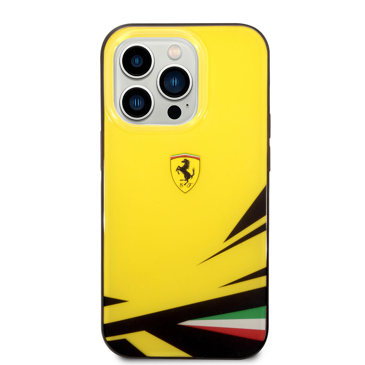Apple iPhone 14 Pro Max Case Ferrari Yellow Italian Flag Printed Design Cover Red