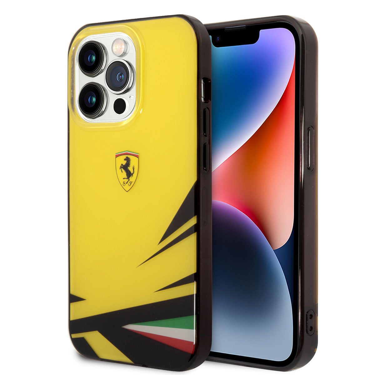 Apple iPhone 14 Pro Max Case Ferrari Yellow Italian Flag Printed Design Cover Yellow