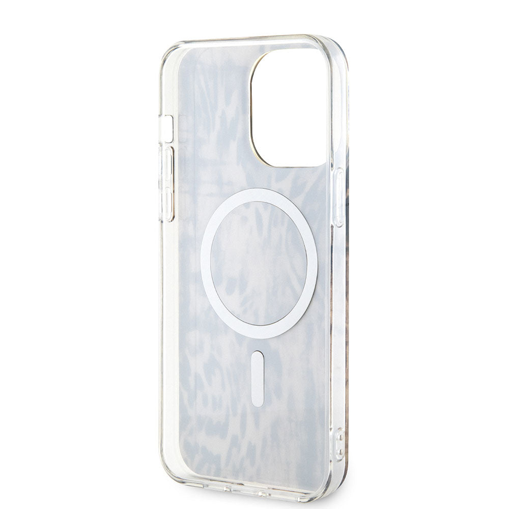 Apple iPhone 14 Pro Max Case GUESS M-safe Charging Feature Leopard Pattern Cover Pink