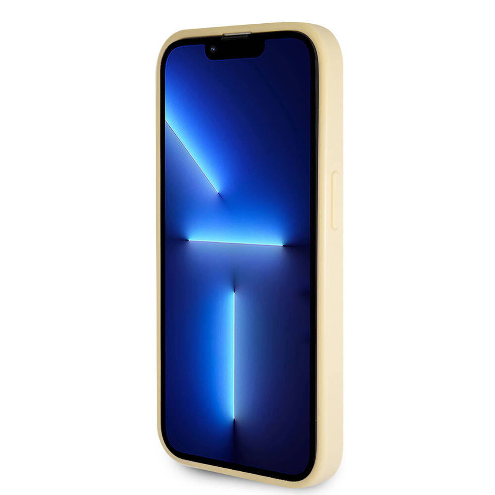 Apple iPhone 14 Pro Max Case Guess Original Licensed 4G Large Metal Logo Glitter Cover Gold