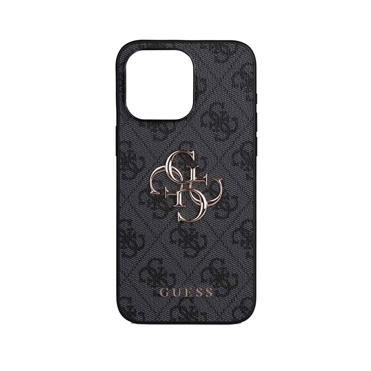 Apple iPhone 14 Pro Max Kılıf Guess Orjinal Lisanslı PU Deri 4G Büyük Metal Logolu Çapraz Vücut Askılı Kapak Pembe