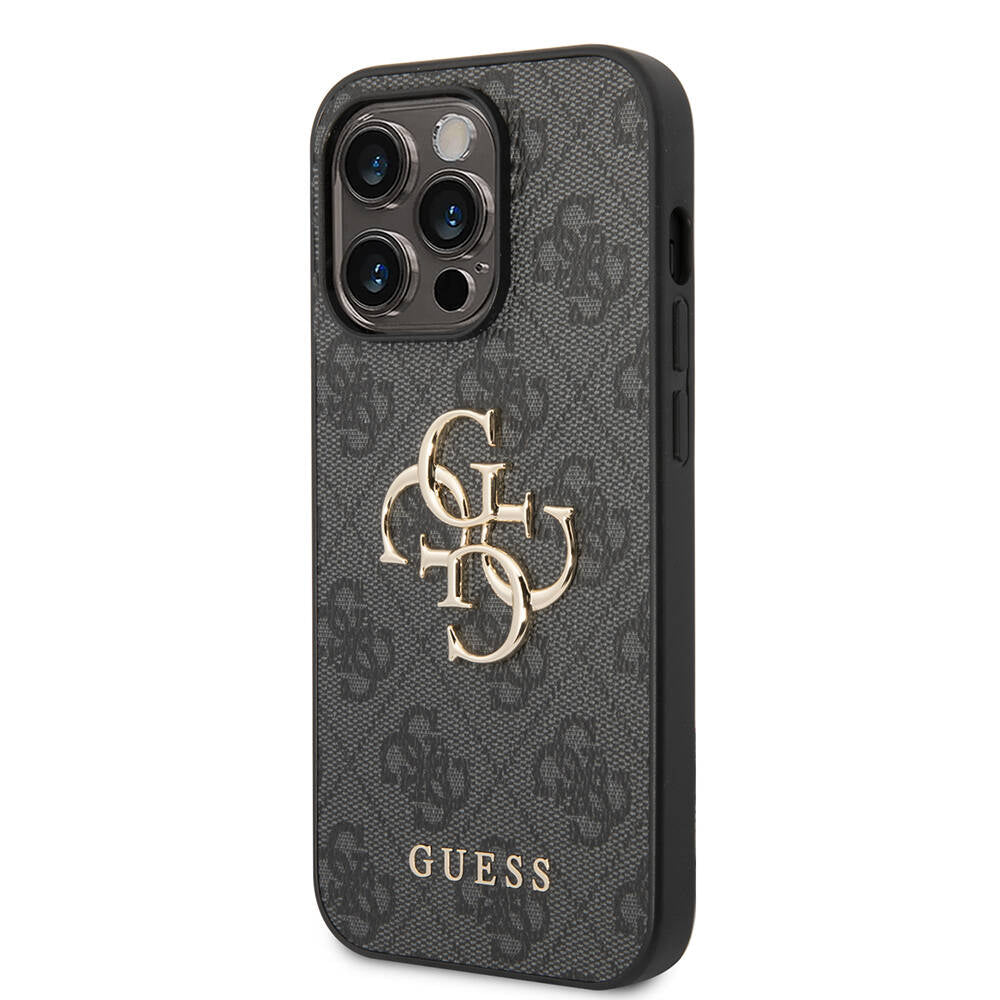 Apple iPhone 14 Pro Max Case GUESS PU Leather Large Metal Logo Design Cover Blue