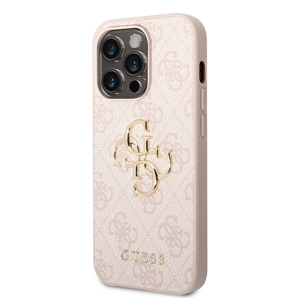 Apple iPhone 14 Pro Max Case GUESS PU Leather Large Metal Logo Design Cover Blue