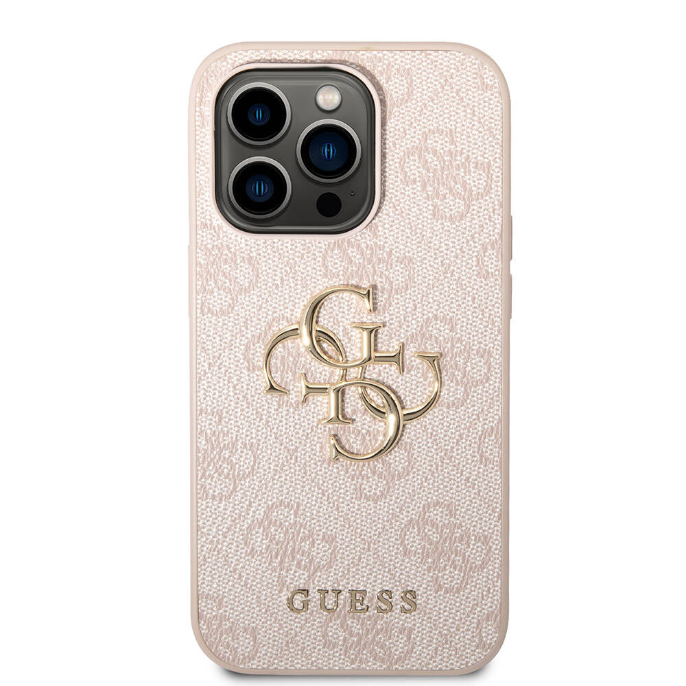 Apple iPhone 14 Pro Max Case GUESS PU Leather Large Metal Logo Design Cover Blue
