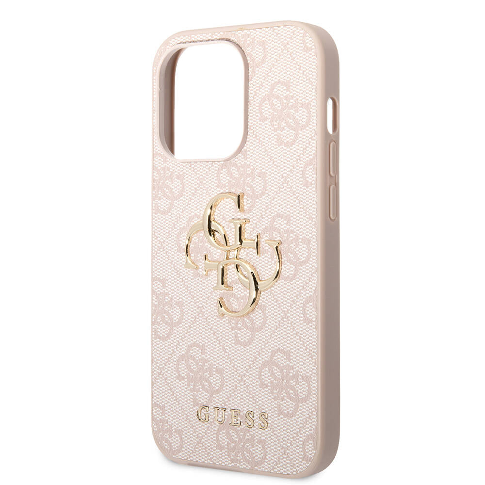Apple iPhone 14 Pro Max Case GUESS PU Leather Large Metal Logo Design Cover Brown