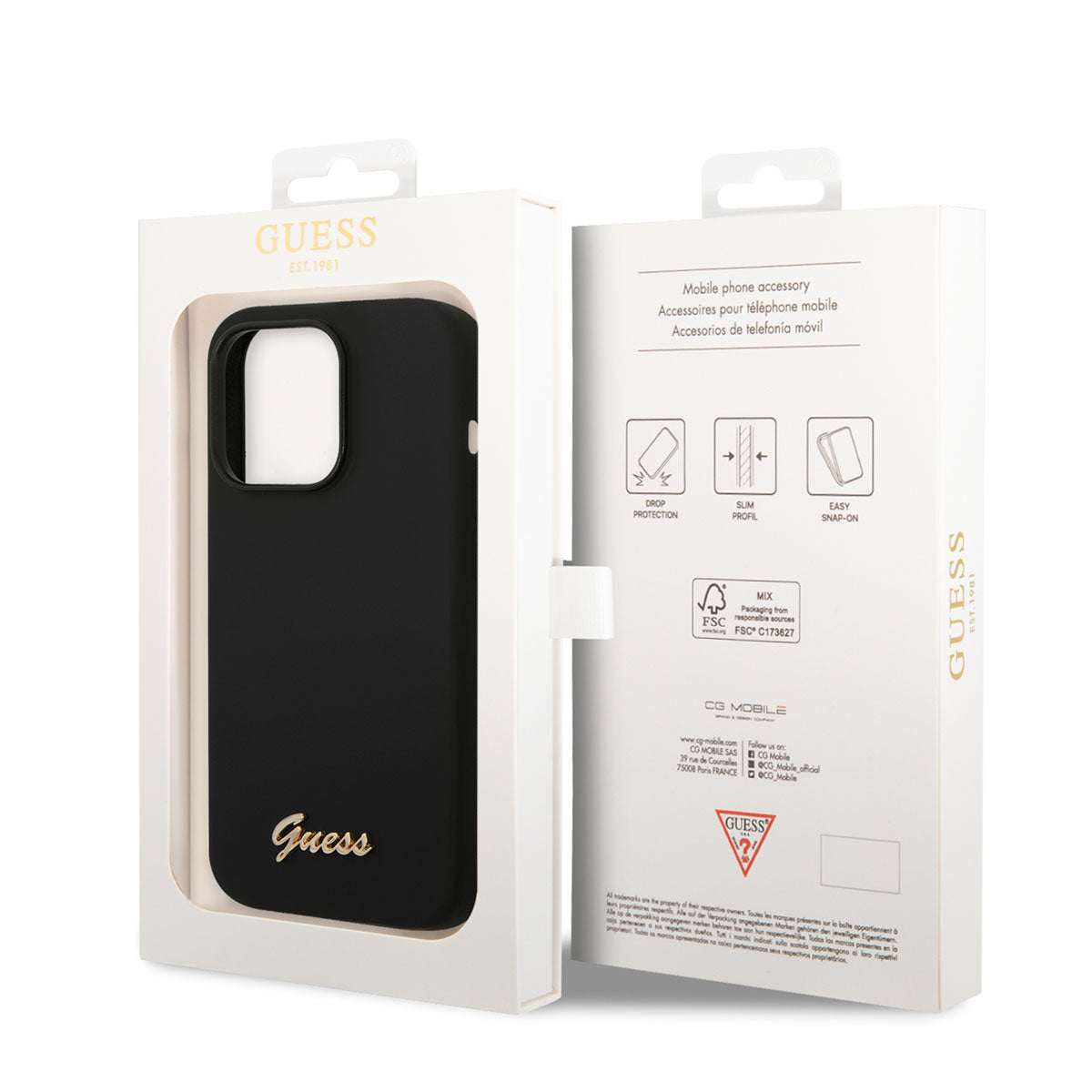 Apple iPhone 14 Pro Max Case GUESS Silicone Cover Black