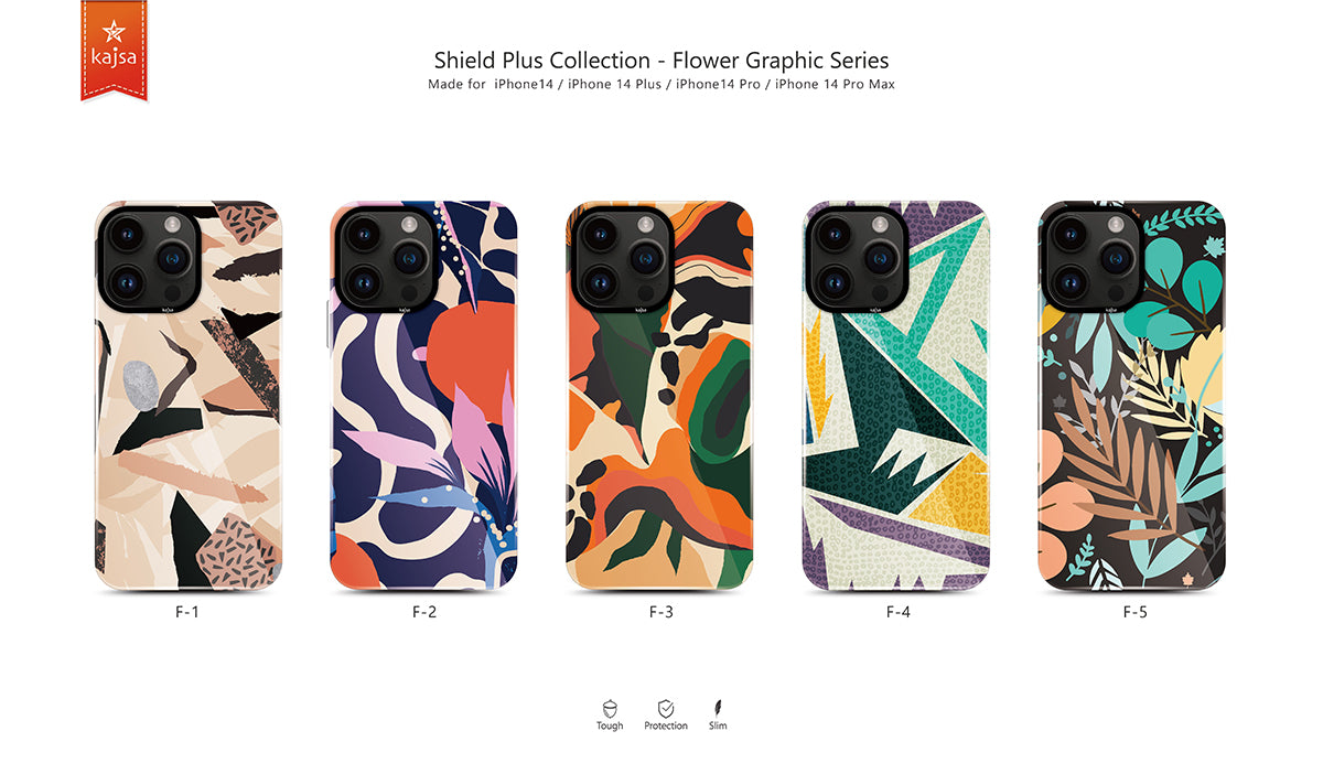 Apple iPhone 14 Pro Max Kılıf HD Desenli Kajsa Shield Plus Flower Graphic Serisi Kapak Mor