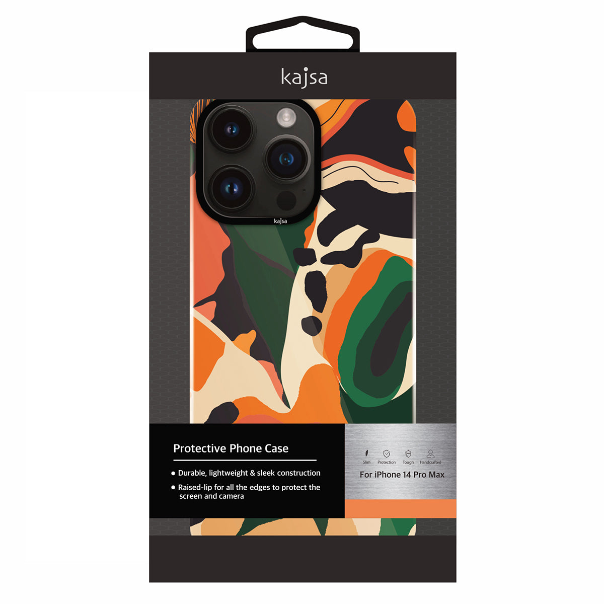 Apple iPhone 14 Pro Max Kılıf HD Desenli Kajsa Shield Plus Flower Graphic Serisi Kapak Krem
